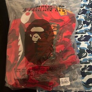 Bape Red Camo Zip Up Sweater